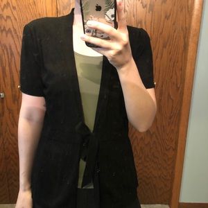 Black short sleeved cardigan, size M
